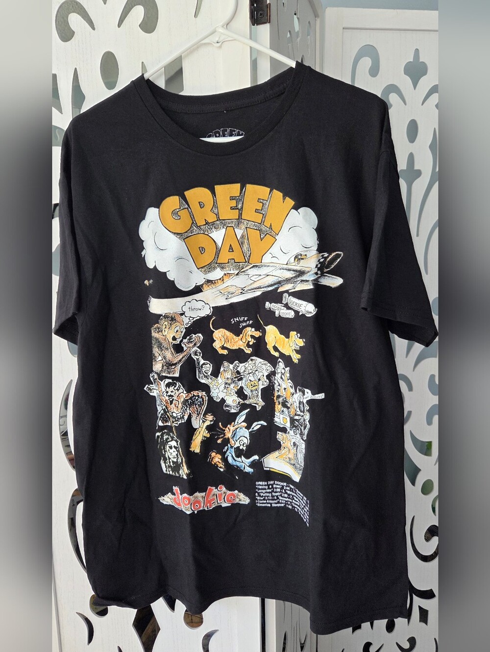 Green Day Dookie Graphic Tee Black Mens L NWOT 90s Punk Rock Band Album T-Shirt